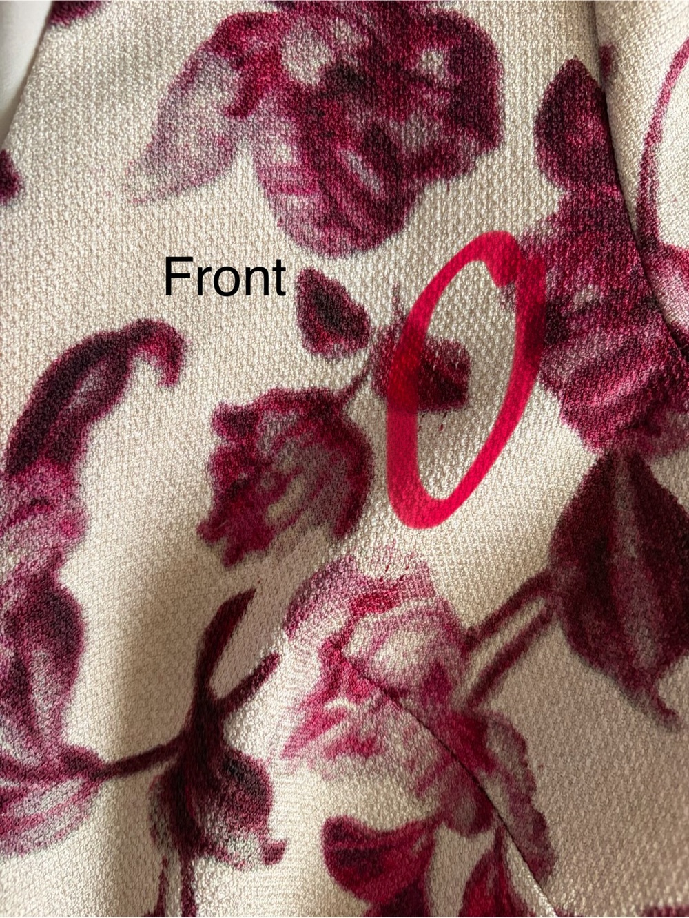 Gal Meets Glam Cream Dress with Burgundy Floral Accents - Picture 10 of 11